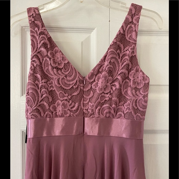 Ever Pretty Women Double V-Neck Mauve Flowy dress size S/4 - Picture 13 of 16
